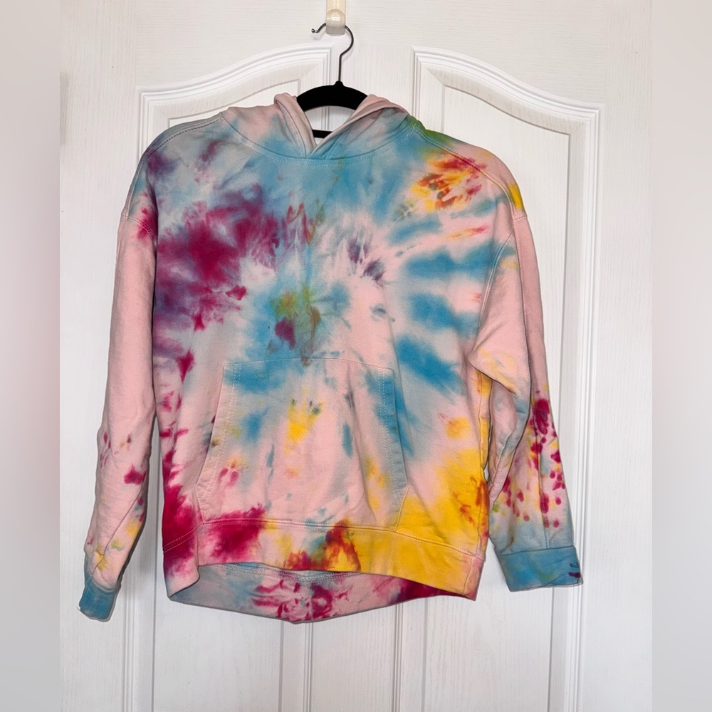 Zara Multicolor Tie-Dye Hoodie Sweatshirt Size 13-14